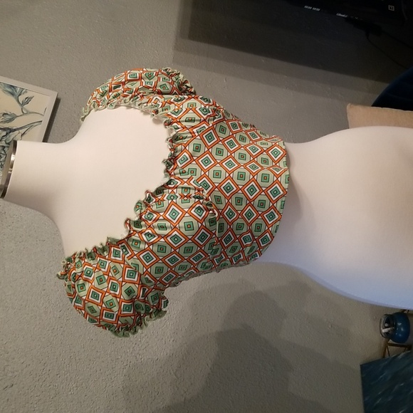 Love J Green Multicolored Tie Back Crop Top NWT - Picture 3 of 7